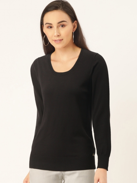 

Madame Women Black Solid Pullover Sweater
