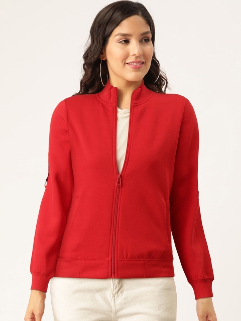 

Madame Women Red Printed Back Sweatshirt