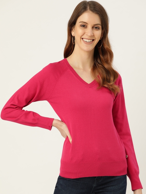 

Madame Women Fuchsia Solid Pullover
