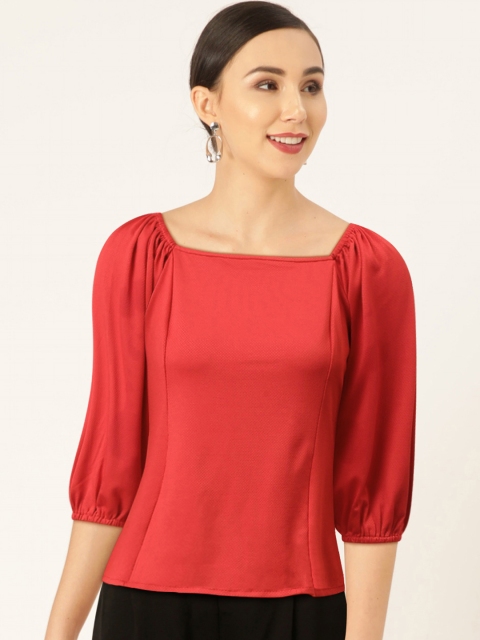 

Madame Women Red Solid Top
