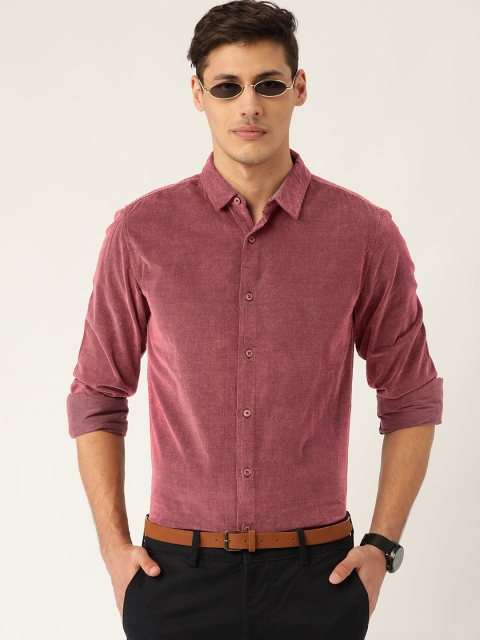 

United Colors of Benetton Men Pink Slim Fit Solid Corduroy Casual Shirt