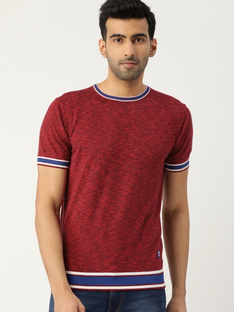

United Colors of Benetton Men Red Solid Pullover Sweater