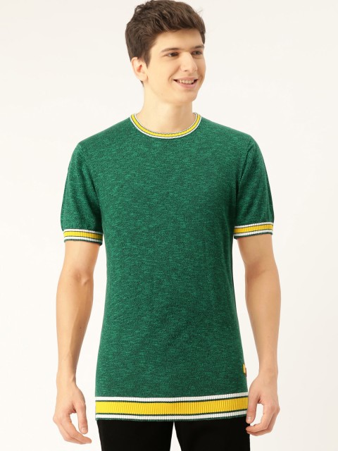 

United Colors of Benetton Men Green Solid Pullover
