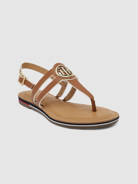 

Tommy Hilfiger Women Brown Solid T-Strap Flats