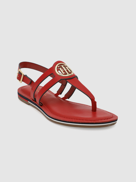 

Tommy Hilfiger Women Red Solid T-Strap Flats