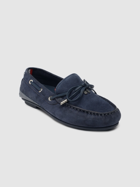 

Tommy Hilfiger Women Navy Blue Suede Moccasin Loafers