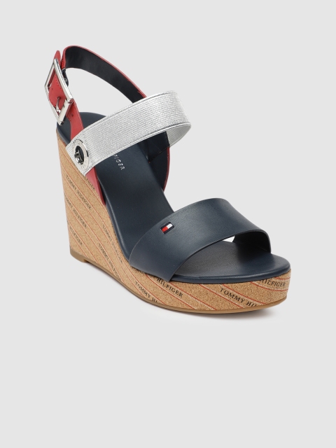 

Tommy Hilfiger Women Navy Blue & Red Colourblocked Sandals