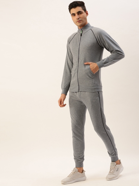 

Sports52 Wear Men Grey Melange Solid Track Suit