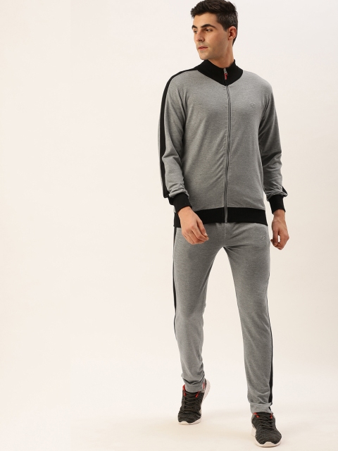 

Sports52 Wear Men Grey Melange Solid Track Suit