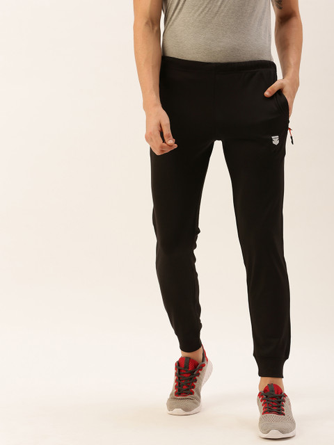 

Sports52 wear Men Black Solid Knitted Slim Fit Training & Gym Joggers
