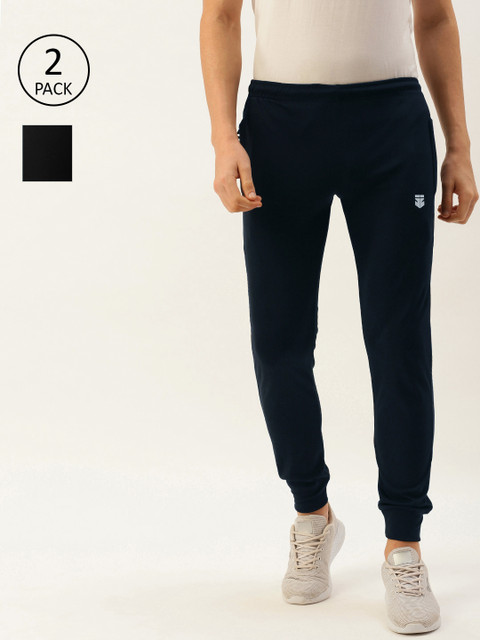 

Sports52 wear Men Pack Of 2 Solid Slim Fit Joggers, Black