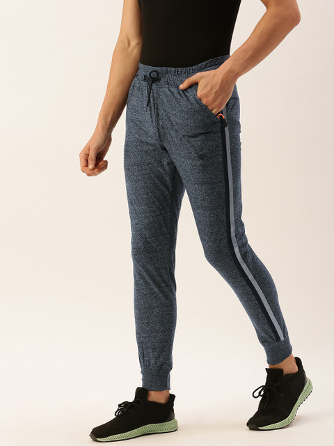 

Sports52 wear Men Blue Grindle Effect Solid Slim Fit Joggers