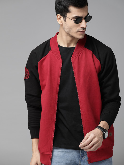 

Roadster Men Red Solid Sweatshirt