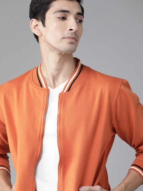 

Roadster Men Orange Solid Sweatshirt