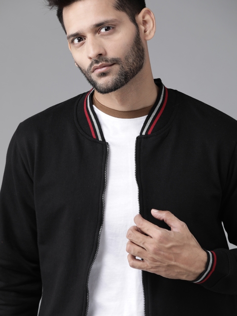 

Roadster Men Black Solid Sweatshirt