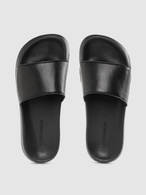 

Kook N Keech Men Black Solid Sliders