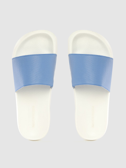 

Kook N Keech Men Blue & White Striped Sliders