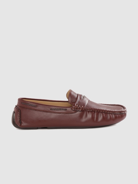 

Mast & Harbour Men Burgundy Solid Wide Driving Shoes