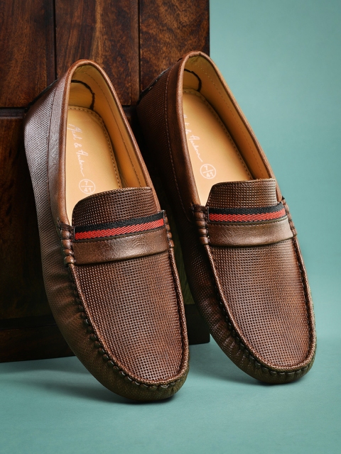 

Mast & Harbour Men Coffee Brown Perforated Driving Shoes