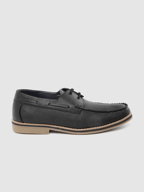 

Mast & Harbour Men Black Solid Boat Shoes