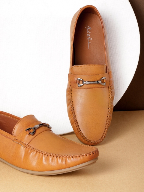 

Mast & Harbour Men Tan Brown Solid Horsebit Loafers