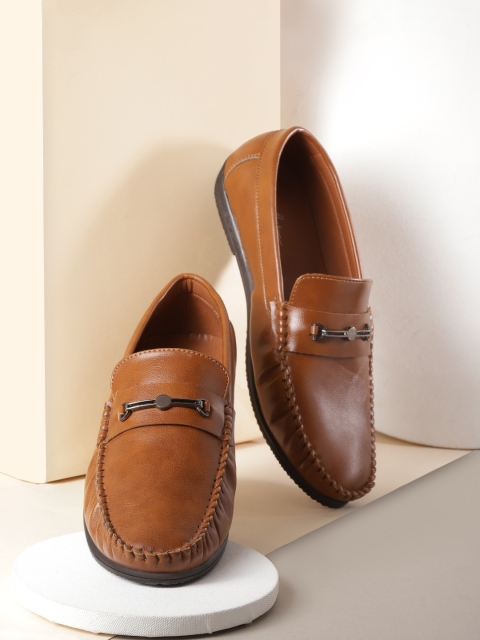 

Mast & Harbour Men Brown Solid Horsebit Loafers