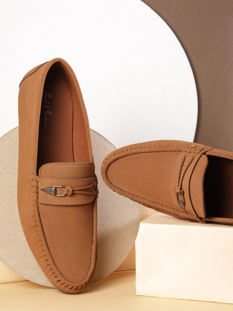 

Mast & Harbour Men Tan Brown Solid Horsebit Loafers