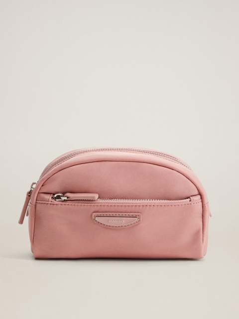

MANGO Women Pink Solid Cosmetic Pouch