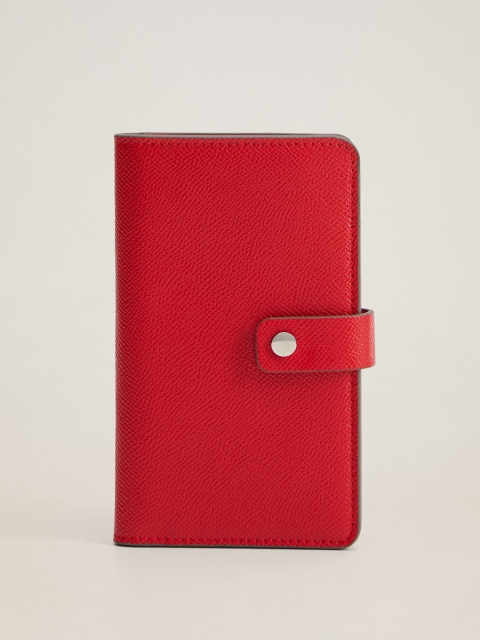 

MANGO Women Red Solid Passport Holder