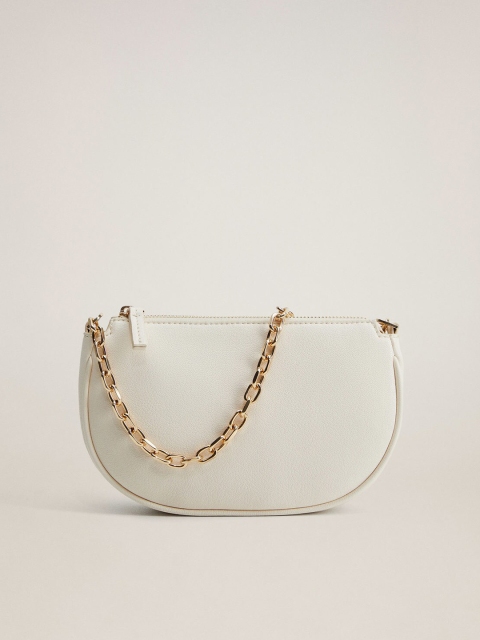 

MANGO Women Off-White Solid Sling Bag