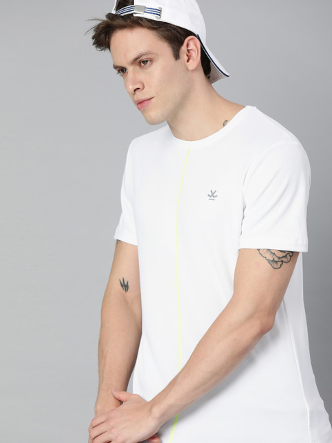 

WROGN ACTIVE Men White Solid Round Neck T-shirt