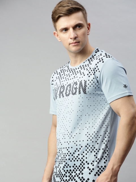 

WROGN ACTIVE Men Blue Printed Round Neck T-shirt