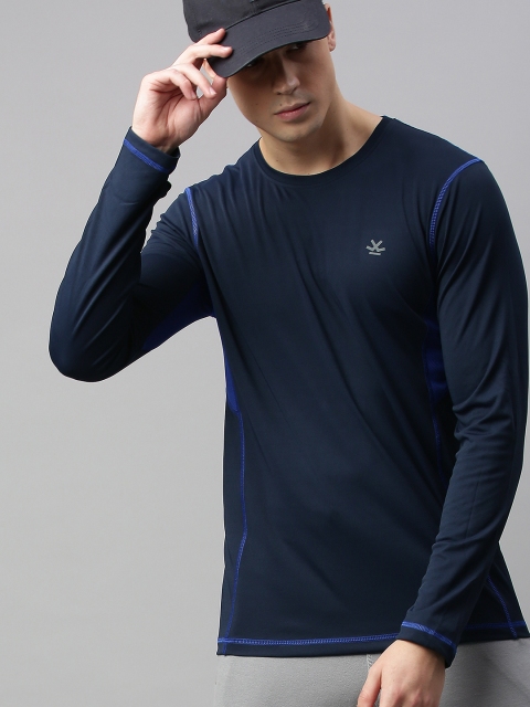 

WROGN ACTIVE Men Navy Blue Solid Round Neck T-shirt