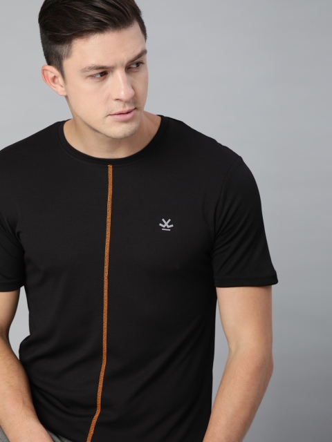 

WROGN ACTIVE Men Black Solid Round Neck T-shirt