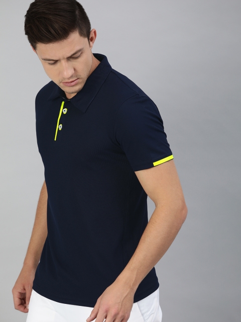 

WROGN ACTIVE Men Navy Blue Solid Polo Collar T-shirt