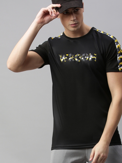 

WROGN ACTIVE Men Black Printed Round Neck T-shirt