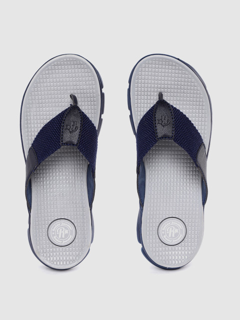 

Roadster Men Navy Blue & Grey Self Design Thong Flip-Flops