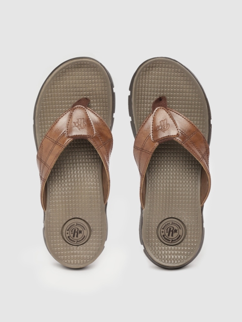 

Roadster Men Brown Solid Comfort Sandals with Thread Work Detail