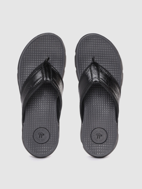 

Roadster Men Black & Charcoal Grey Solid Thong Flip-Flops