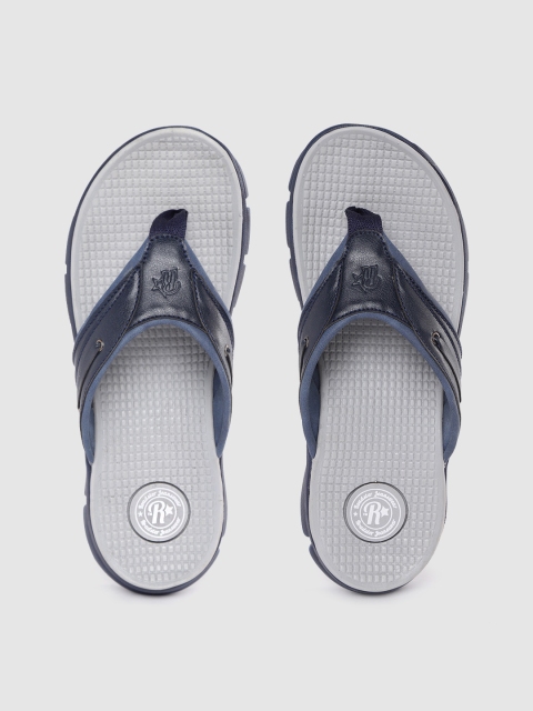 

Roadster Men Navy Blue & Grey Solid Thong Flip-Flops