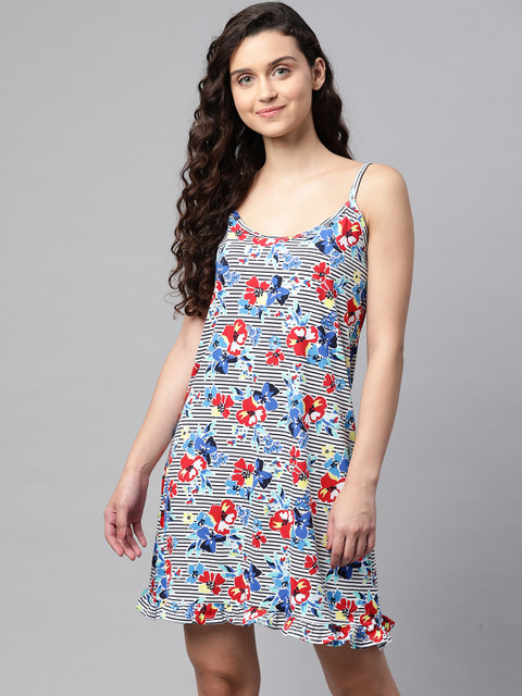 

Marks & Spencer White & Black Striped Nightdress