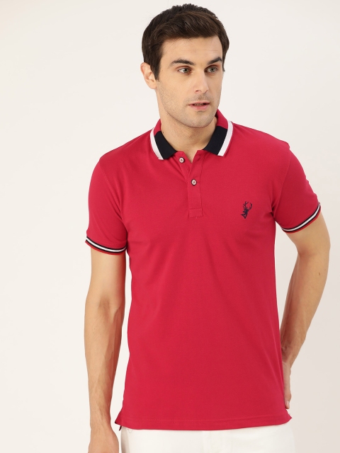 

PORTBLAIR Men Red Solid Polo Collar T-shirt