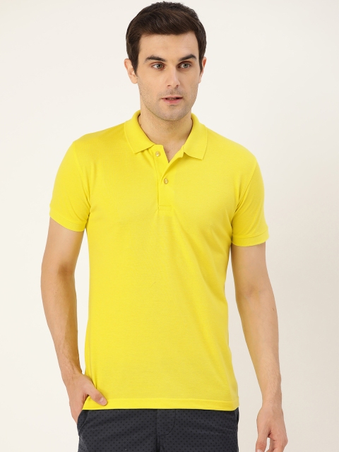 

PORTBLAIR Men Lime Green Solid Polo Collar T-shirt