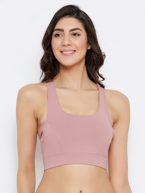 

Clovia Pink Solid Non-Wired Lightly Padded Sports Bra BR1973P22XXL