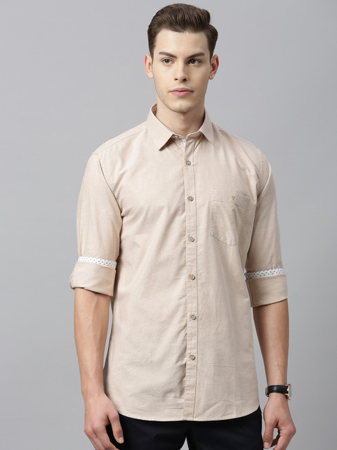 

Van Heusen Sport Men Beige Slim Fit Solid Casual Shirt