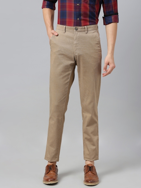 

Van Heusen Sport Men Khaki Tapered Fit Self Design Regular Trousers