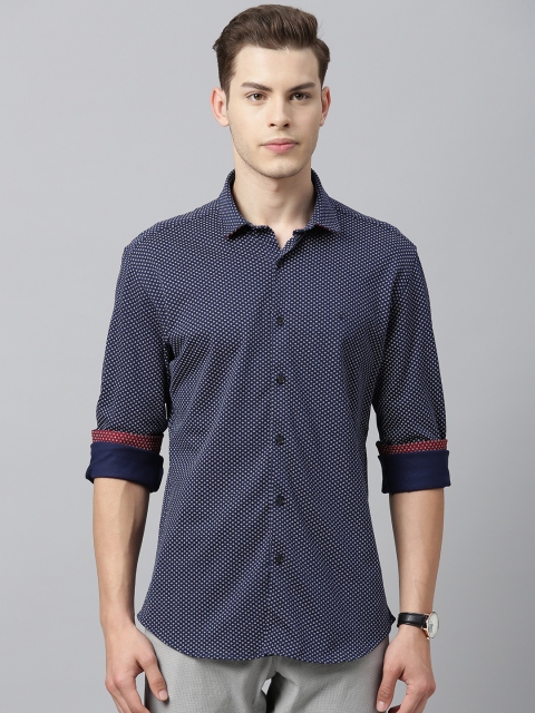 

Van Heusen Sport Men Navy Blue & White Slim Fit Micro Ditzy Printed Casual Shirt