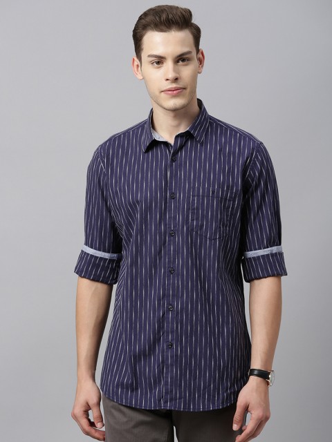 

Van Heusen Sport Men Blue & White Slim Fit Striped Casual Shirt