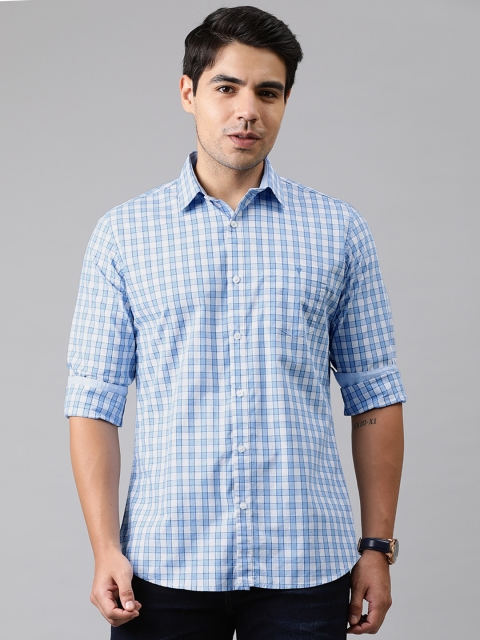 

Van Heusen Sport Men Blue & White Slim Fit Checked Casual Shirt