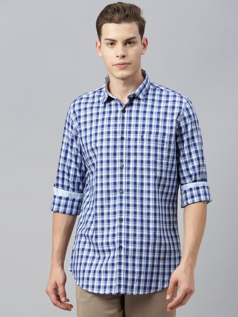 

Van Heusen Sport Men Blue & White Slim Fit Checked Casual Shirt